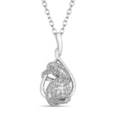 14 KT Baguette Shape White Gold Diamond Pendant