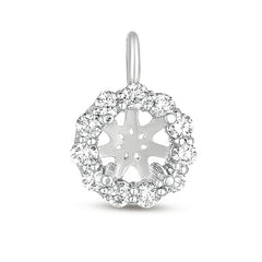 14 KT Rounds Shape Diamond Halo Pendant For 1.5ct Round