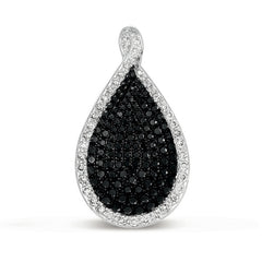 14 KT Black Diamonds Shape White & Black Diamond Gold Pendant