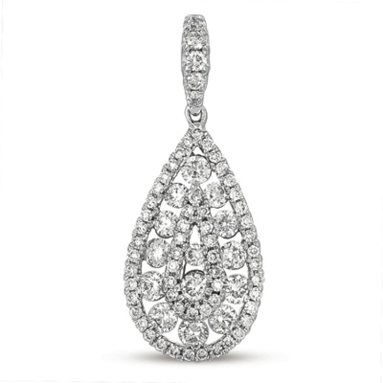 14 KT Rounds Shape White Gold Diamond Pendant