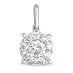 14 KT Rounds Shape White Gold Diamond Pendant