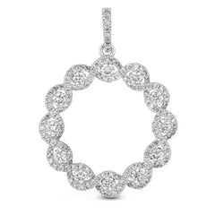 14 KT Rounds Shape White Gold Diamond Pendant