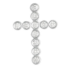 14 KT Rounds Shape Diamond Cross Pendant 26mm