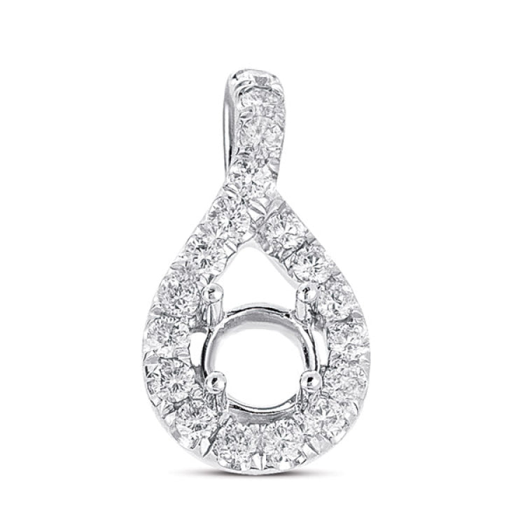 14 KT Rounds Shape White Gold Diamond Charm