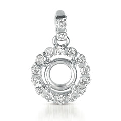 14 KT Rounds Shape Diamond Pendant For 1/2ct Round Stone