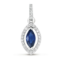 14 KT Rounds Shape Sapphire & Diamond Pendant