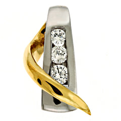 14 KT Rounds Shape Yellow & White Gold Diamond Pendant