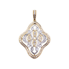 14 KT Rounds Shape White & Yellow Gold Pendant