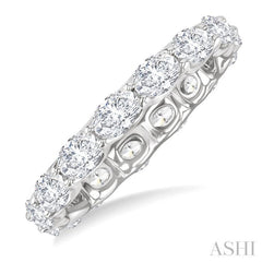 2 1/10 Ctw East-West Set Oval Cut Diamond Eternity Wedding Band in 14K White Gold
