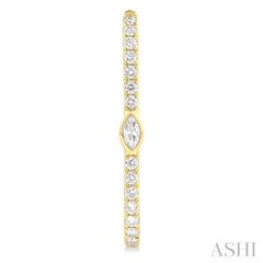 1/3 Ctw Marquise and Round Cut Diamond Rectangular Fashion Hoop Earrings in 14K Yellow Gold