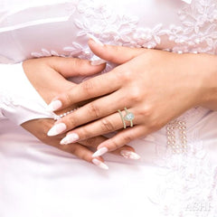 7/8 Ctw Diamond Wedding Set With 3/4 Ctw Pear Cut Engagement Ring and 1/6 Ctw Wedding Band in 14K Yellow and White Gold