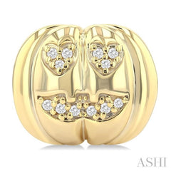 1/10 Ctw Petite Pumpkin Single Cut Diamond Fashion Earrings in 10K Yellow Gold
