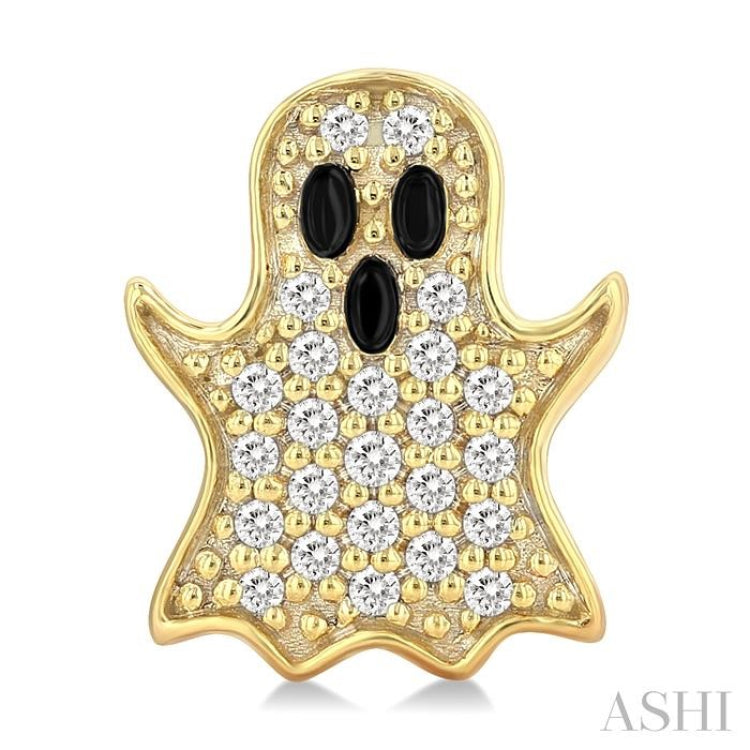 1/6 Ctw Petite Ghost Round Cut Diamond Fashion Earrings in 10K Yellow Gold