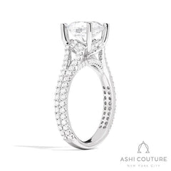 Bridal Split Shank Round Semi-Mount Engagement Ring in White Gold
