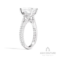 Bridal Split Shank Emerald Semi-Mount Engagement Ring in White Gold