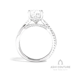 Bridal Alternate Diamond Pear Bypass Semi-Mount Engagement Ring in White Gold