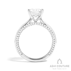 Bridal Solitaire Emerald Semi-Mount Engagement Ring in White Gold