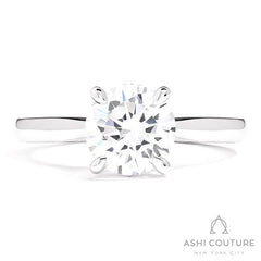 Bridal Solitaire Round Semi-Mount Engagement Ring in White Gold