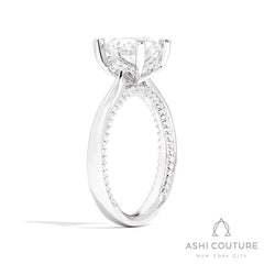 Bridal Solitaire Round Semi-Mount Engagement Ring in White Gold