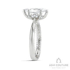 Bridal Solitaire Marquise Semi-Mount Engagement Ring in White Gold