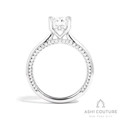Bridal Solitaire Oval Semi-Mount Engagement Ring in White Gold