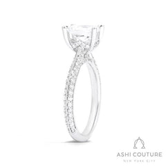 Bridal Knife-Edge Oval Semi-Mount Engagement Ring in White Gold