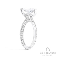 Bridal Knife-Edge Pear Semi-Mount Engagement Ring in White Gold