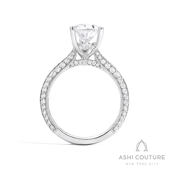 Bridal Knife-Edge Pear Semi-Mount Engagement Ring in White Gold