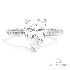 Bridal Knife-Edge Pear Semi-Mount Engagement Ring in White Gold