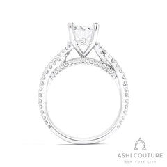 Bridal Bypass Oval Semi-Mount Engagement Ring in White Gold