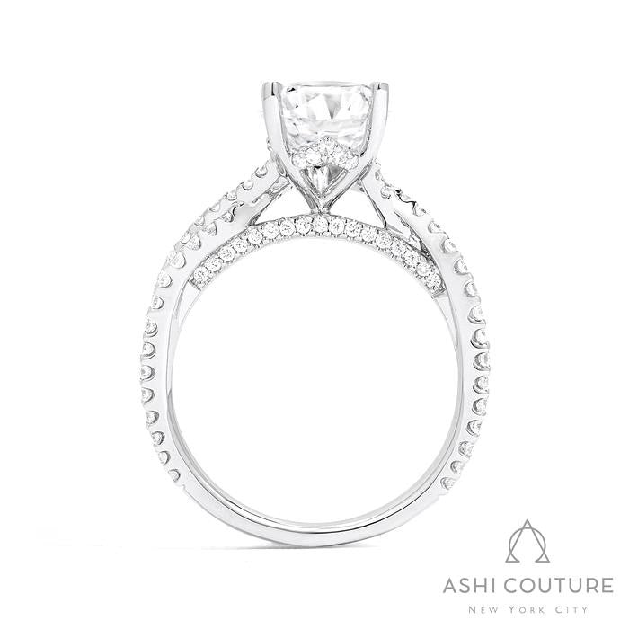 Bridal Bypass Pear Semi-Mount Engagement Ring in White Gold