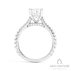 Bridal Classic Diamond Pave Oval Semi-Mount Engagement Ring in White Gold