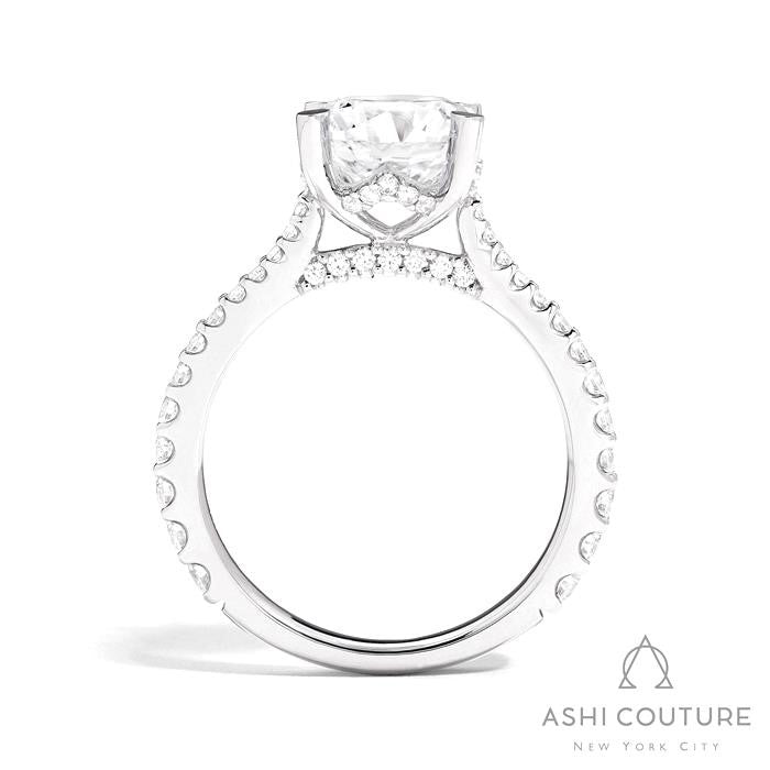 Bridal Classic Diamond Pave Round Semi-Mount Engagement Ring in White Gold