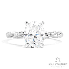 Bridal Oval Twisted Semi-Mount Engagement Ring in White Gold