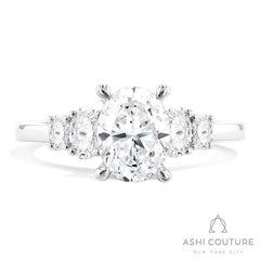 Bridal Oval 5-Stone Semi-Mount Engagement Ring in White Gold