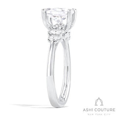 Bridal Oval 5-Stone Semi-Mount Engagement Ring in White Gold