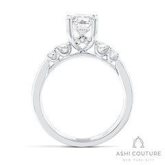 Bridal Oval 5-Stone Semi-Mount Engagement Ring in White Gold