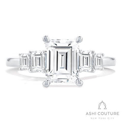 Bridal Emerald 5-Stone Semi-Mount Engagement Ring in White Gold