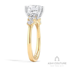 5-Stone Semi-Mount Engagement Ring in Yellow and White Gold