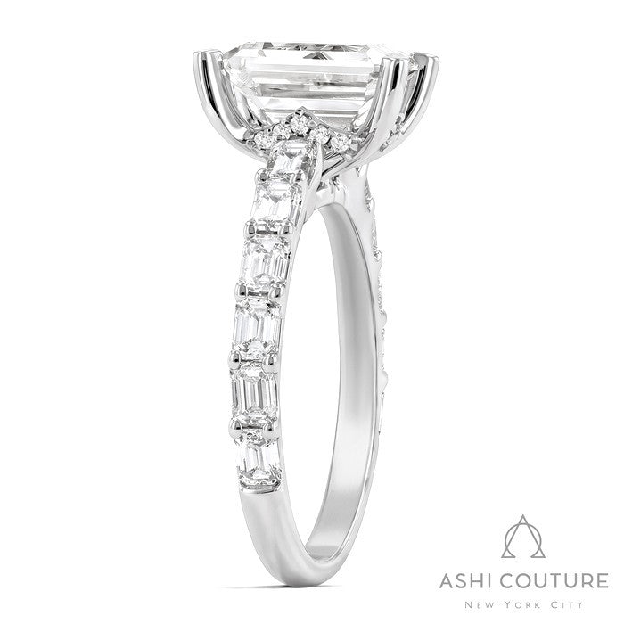 Bridal Emerald Semi-Mount Engagement Ring in White Gold