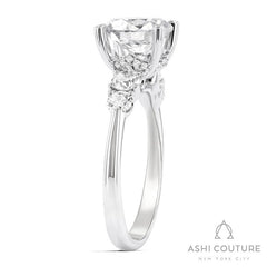 Bridal 5-Stone Round Semi-Mount Engagement Ring in White Gold